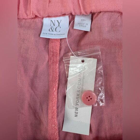NWT New York & Company Women's Pink Linen Blend Straight Leg Pants Size XXL - Picture 8 of 8